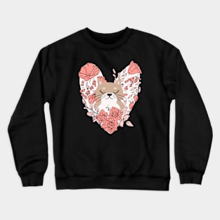 Cute Cat With Flowers Crewneck Sweatshirt